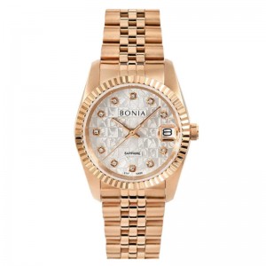 Bonia BNB10550-1516 Rosegold White SAPPHIRE Man